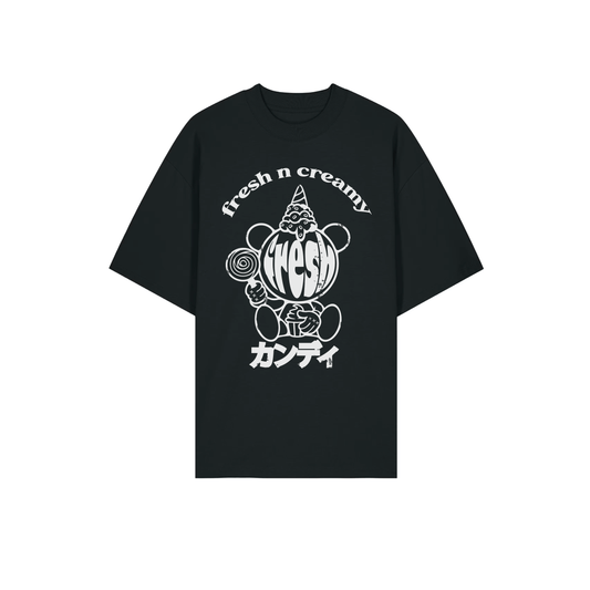 Phat Kandi “Fresh n Creamy” Graphic T-Shirt – Black