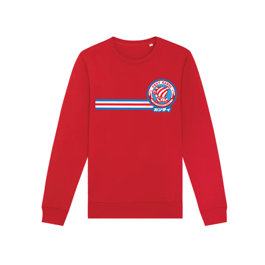 Phat Kandi “Retro Stripe Crewneck Sweatshirt – Red