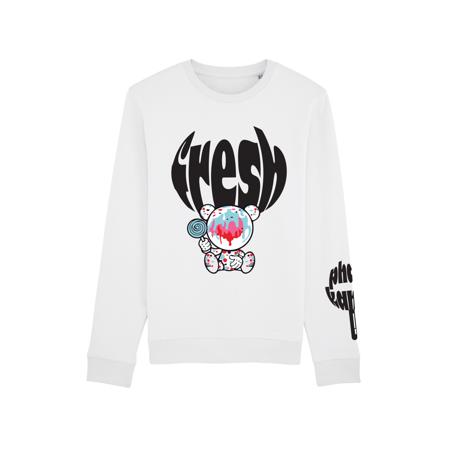 Phat Kandi “Fresh Drop” Bear Sweatshirt – White